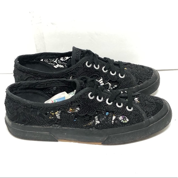Superga Shoes - Superga Lace Low Top Laceup Sneakers Black Sz 38